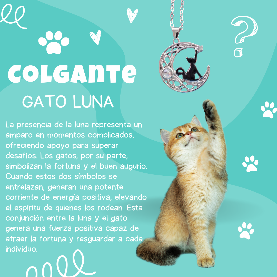 2 x 1 - COLGANTE - LUZ LUNAR FELINA + CAJA ECO DECORATIVA + TARJETA CON MENSAJE ESPECIAL( GENÉRICO).