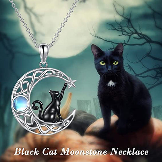 "MOONCHILD'S MYSTIQUE"  - GATO NEGRO SOBRE LUNA DECRECIENTE OFERTA 2 X 1